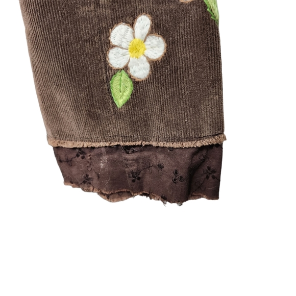 Lady Dutch high society Luxury brown cordoroy embroidered jacket size S - Picture 8 of 10